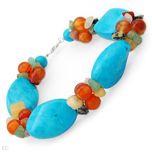 GENUINE TURQUOISE,CARNELIAN,JADE,ETC BRACELET